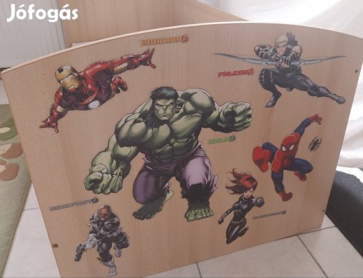 Egyedi juharfa gyerekágy 180×80 + ágyrács + matrac + leesésgátló