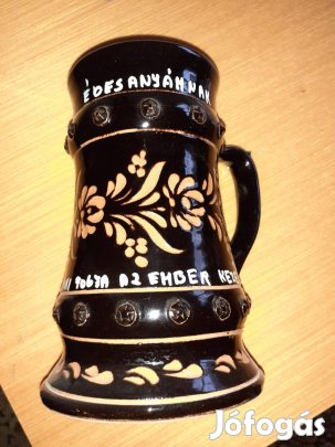 Egyedi készítésű kerámia korsó nagy 1 l-es anyák napi ajándék