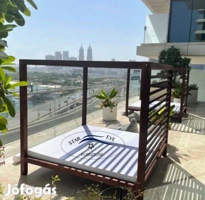 Egyedi luxus modern baldachinos napozóágy, kerti bútor 