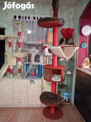 Egyedi macska cica kaparófa, házikó eladó 