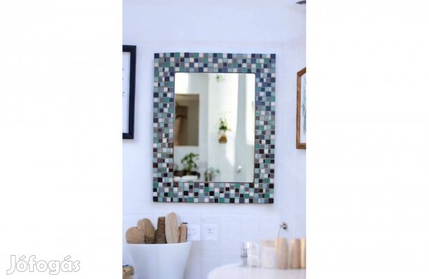 Egyedi mediterrán tükör, kézműves lakásdekoráció (76x60)