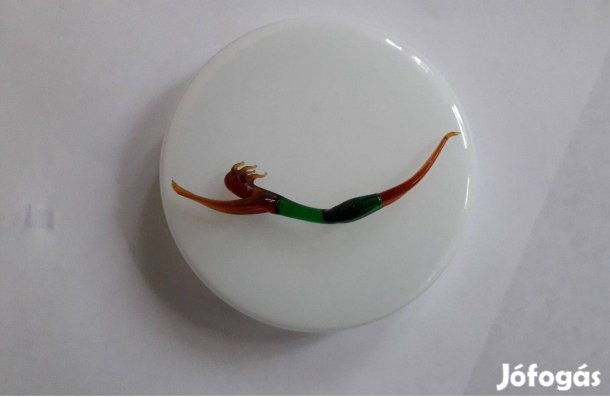 Egyedi színes üveg figura női alak 8 cm