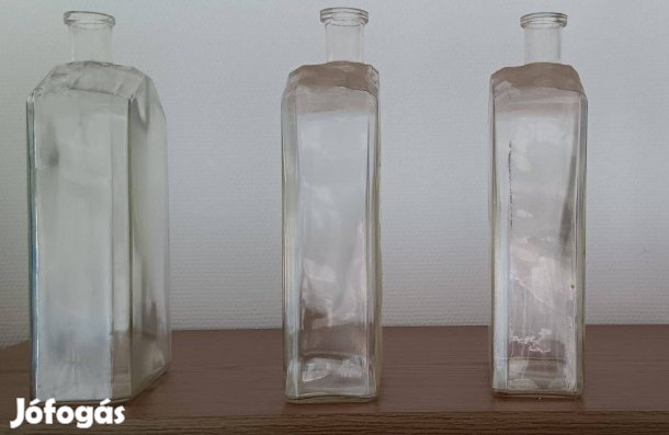 Egyedi szögletes üveg 3 db