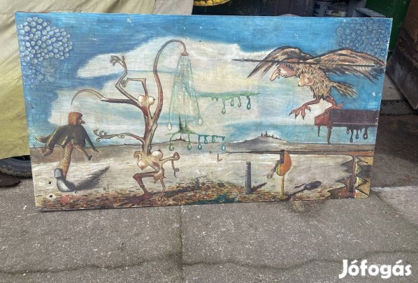Egyedi szürrealista festmény - nagyméretű, kézzel festett
