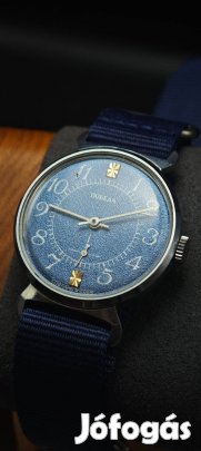 Egyedi tokos kék pobeda 2602 szervizelt szép állapot új szíj