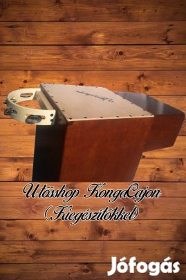 Egyedileg gyártott konga-cajon (Csörgővel és cajonitoval)
