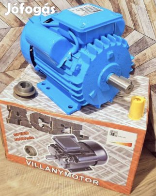 Egyfázisú masszív villanymotor 2,2 kW, réztekercs, 3000 ford./perc