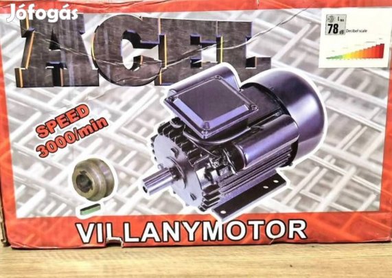 Egyfázisú masszív villanymotor 2,2 kW, réztekercs, 3000 ford./perc