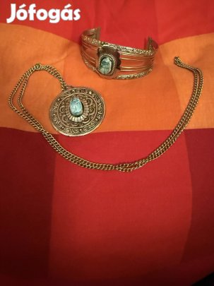 Egyiptomi motívumos karkötő és nyaklánc