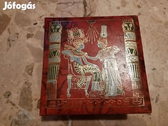 Egyiptomi tevebőr ékszerdoboz + gyufás doboz