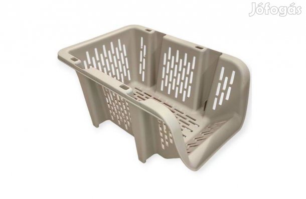 Egymásra rakható bézs tárolókosár 30x20x13 cm