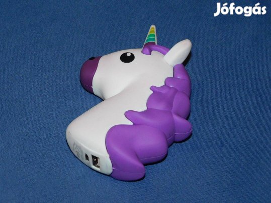 Egyszarvú, Unikornis formájú Powerbank gyerekeknek, 2600 mAh-s