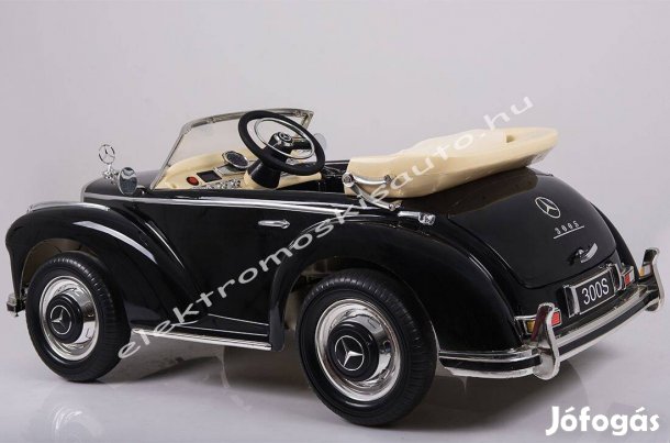 Egyszemélyes 12V-os Mercedes-Benz 300S lakk fekete elektromos kisautó