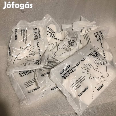 Egyszer használatos Polietilén fólia kesztyű 1000 darab M-es méret