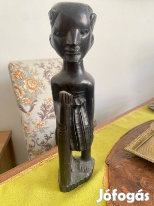Egzotikus afrikai férfiszobor (Ébenfa jellegű)