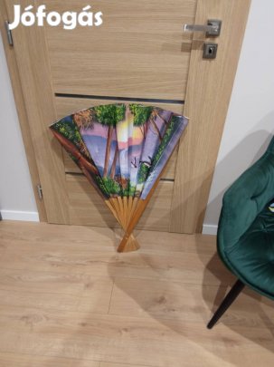 Egzotikus fali dísz: Hatalmas bambuszlegyező vízeséssel