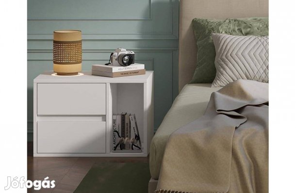 Éjjeliszekrény 2 fiókkal,Vicco Vimogo Praktikus,fehér ,Új
