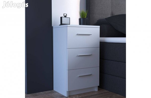 Éjjeliszekrény, 3 fiókos, fehér,Vicco ,Új