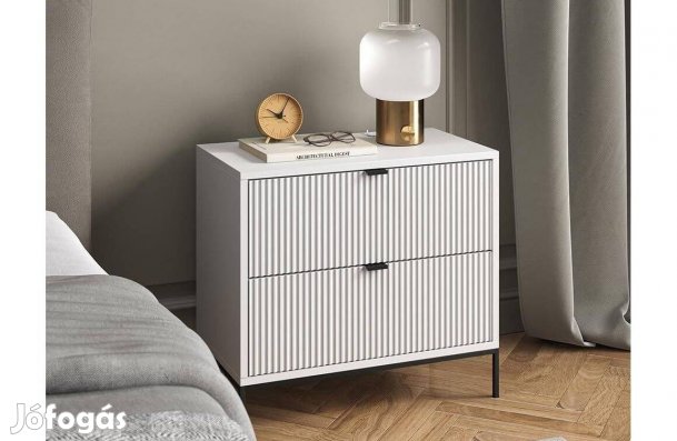 Éjjeliszekrény, 66x60 cm, fehér,Vicco Eliza,Új