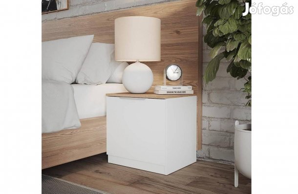 Éjjeliszekrény, fehér-sonoma, 50 cm,Vicco Betti ,Új