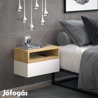 Éjjeliszekrény, fehér-tölgy, 45 cm,Vicco Urbano ,Új