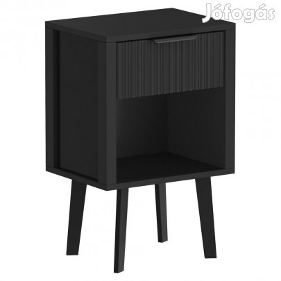 Éjjeliszekrény, fekete, TOBI