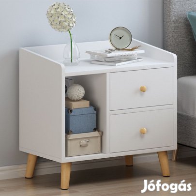 Éjjeliszekrény két fiókkal 43x30x48cm fehér FUR1976-2