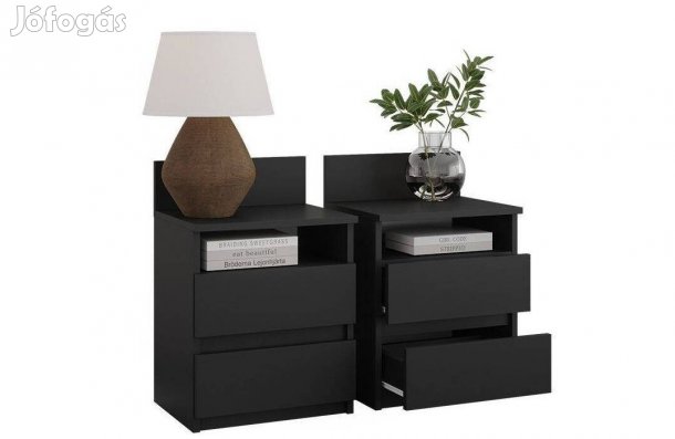 Éjjeliszekrény szett, 2 db, fekete,Vicco Monty ,2 fiókos,Új