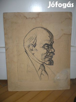 Ék sándor lenin tus rajz kép 49x41cm