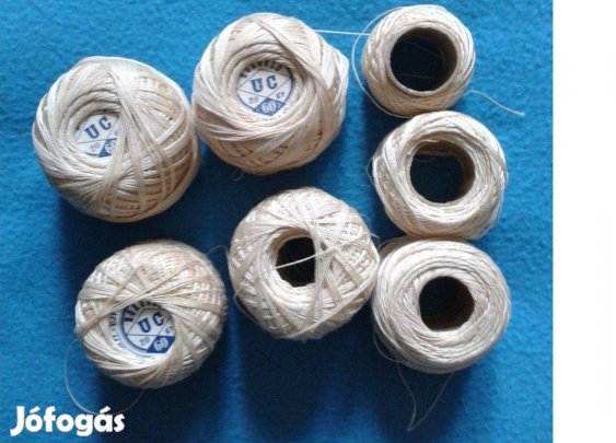Ekrü horgolócérna, "60", horgolás kellék