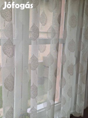 Ekrü levél mintás új függöny (12m x 280 cm)