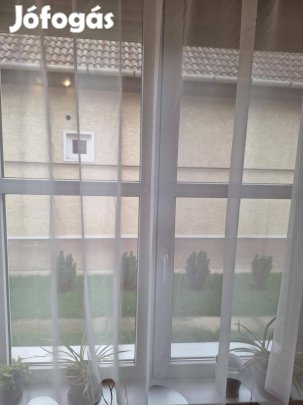 Ekrü minta nélküli új voile függöny (340 x 165 cm)