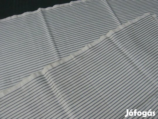 Ekrü pamut fekete csíkokkal - méteráru (V/4.)