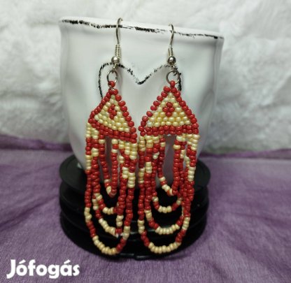 Ékszer fülbevaló gyögyből tégla szín
