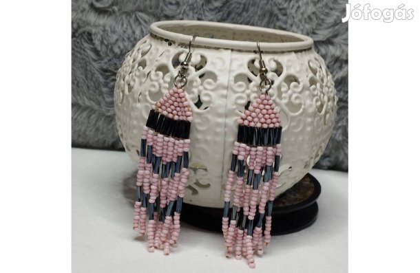 Ékszer fülbevaló rózsaszín, hematit új