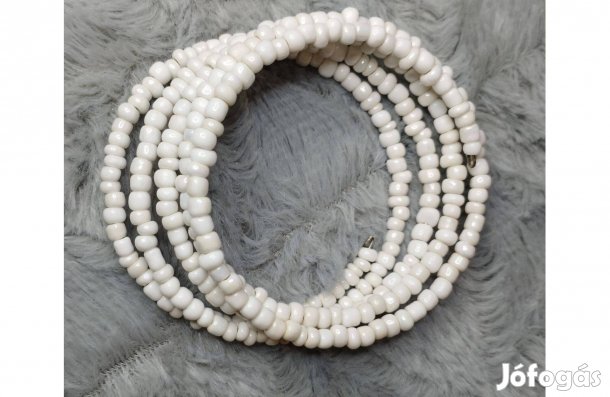 Ékszer karkötő 5 soros memóriadrótos fehér új