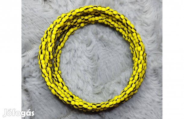 Ékszer karkötő 5 soros memóriadrótos fekete sárga új