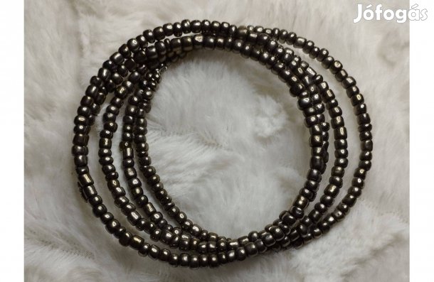 Ékszer karkötő 5 soros memóriadrótos fekete új