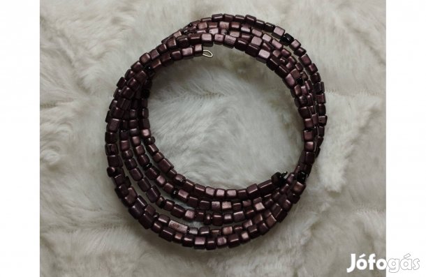 Ékszer karkötő 5 soros memóriadrótos lila