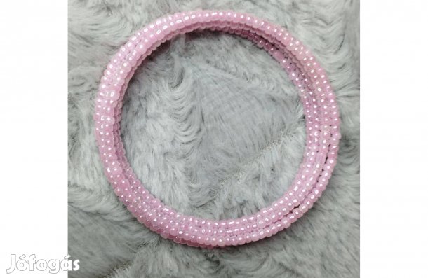 Ékszer karkötő 5 soros memóriadrótos málnaszínü új