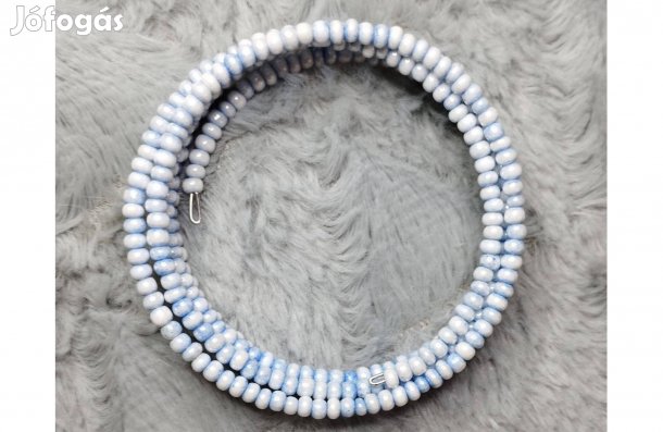 Ékszer karkötő 5 soros memóriadrótos világoskék új