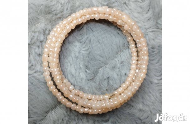 Ékszer karkötő 6 soros memóriadrótos barackszín új