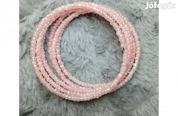 Ékszer karkötő 6 soros memóriadrótos rózsaszín új