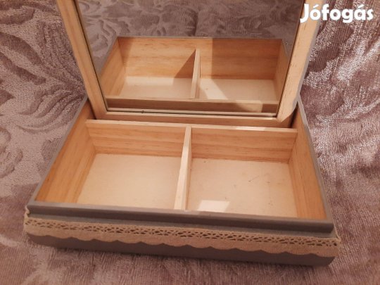 Ékszertartó doboz fa, kézműves