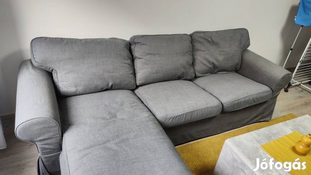 Ektorp 3 személyes kanapé + fekvőfotel (sötétszürke)