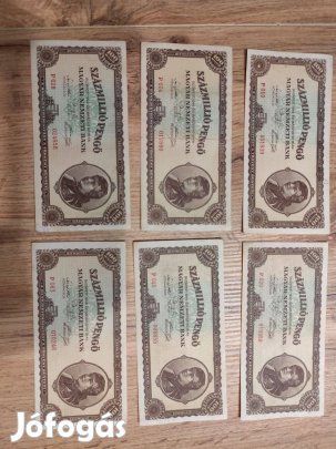 Eladó 100millió pengős bankjegyek