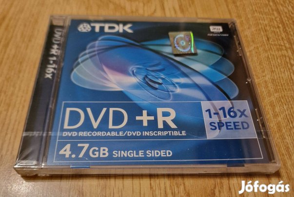Eladó 10 db bontatlan TDK DVD+R lemez, vastag tokban