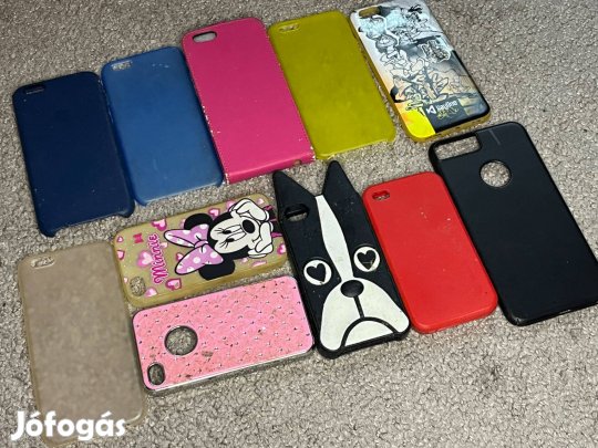 Eladó 11 db régebbi típusú iphone tok (iphone 5, iphone 6, iphone 8 Pl