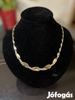 Eladó 14k arany nyakék, (fehérarany betétekkel).