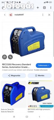 Eladó 2 szer használt Reco 250 hűtőközeg lefejtő! 